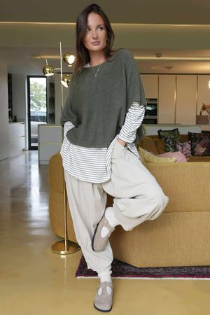 Cooper Needlecord Quirky Cocoon Pant Stone  /14 =